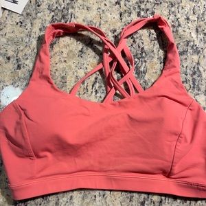 Size 8 coral Lululemon sports bra